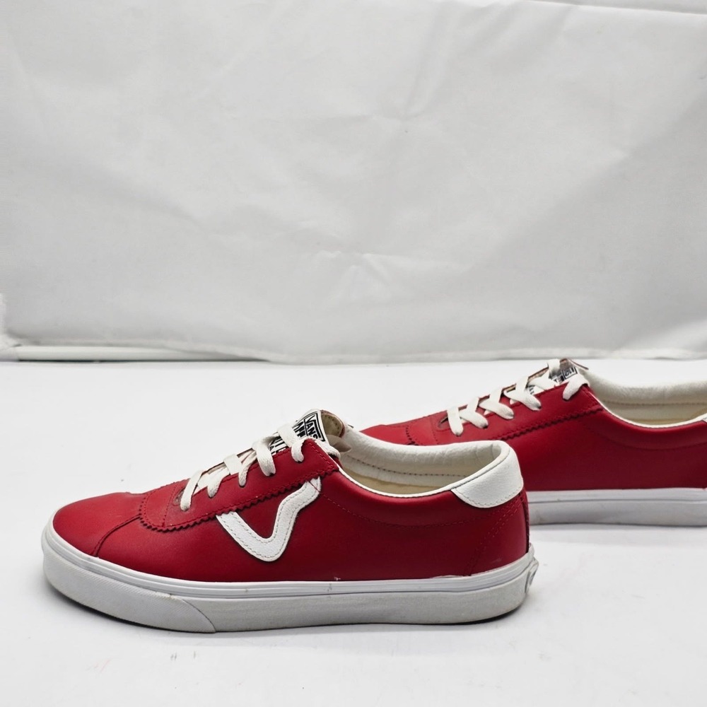 Vans Sport Low Sneakers Men's Size 9 Women 10.5 Red Leather Skate Shoes